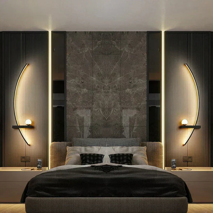 Lámpara de pared LED moderna con luz ascendente/descendente. Aplique de diseño elegante para decoración interior.