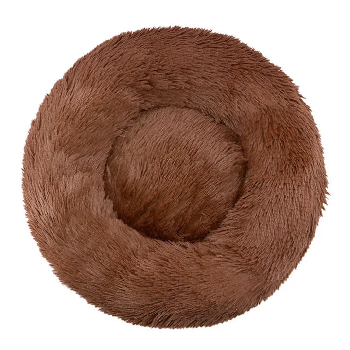 Descanso superior: cama redonda de peluche para mascotas, suave y acogedora para perros y gatos. Lavable.