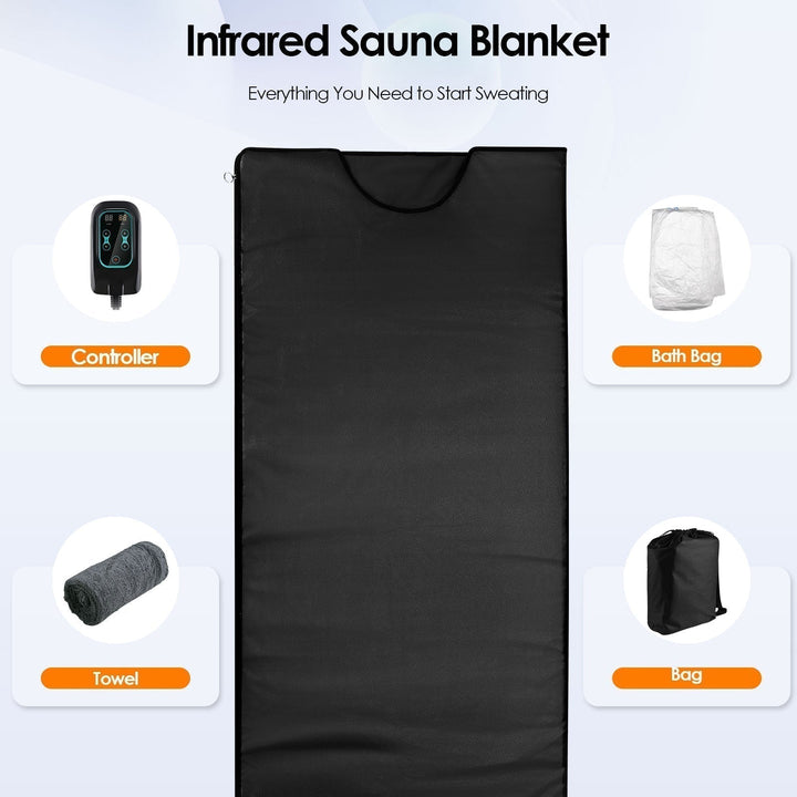 Manta de sauna infrarroja para adelgazar, desintoxicar y relajar. Tu spa en casa para bienestar y terapia de calor.