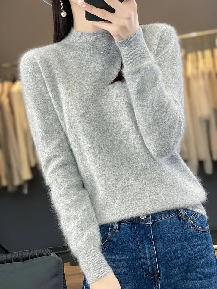 Suéter elegante de mujer, un básico ultrasuave para el otoño, combina bien con cualquier atuendo.