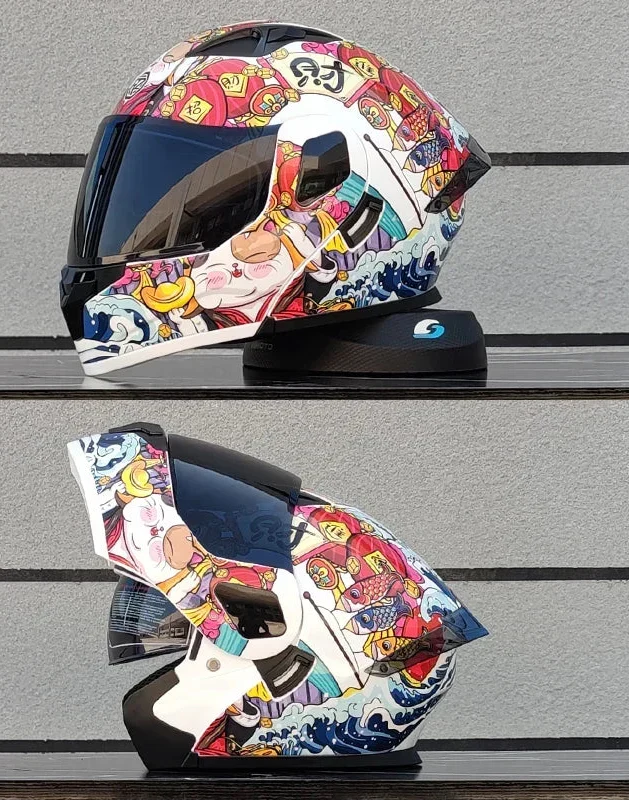 Casco integral y modular con diseño moderno, seguridad DOT y ventilación eficiente.