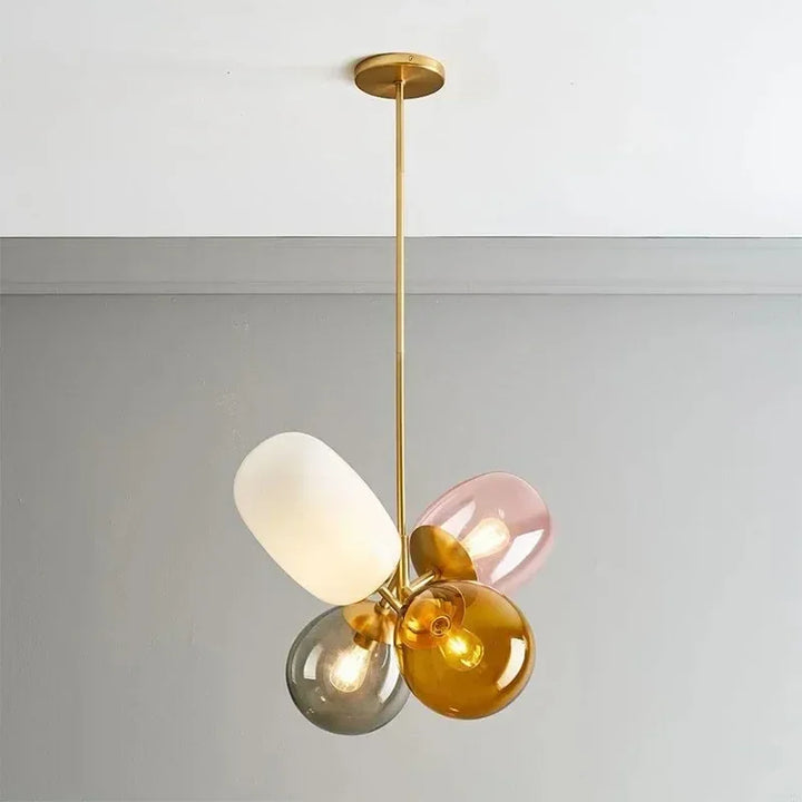 Lámpara colgante floral de vidrio vitral, arte decorativo para interiores, iluminación LED de hogar.
