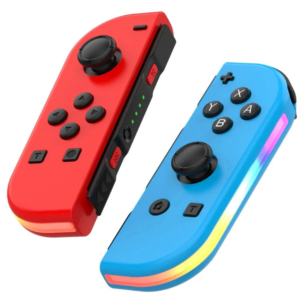 Controlador inalámbrico RGB, gamepad Bluetooth con vibrantes luces LED para gaming.
