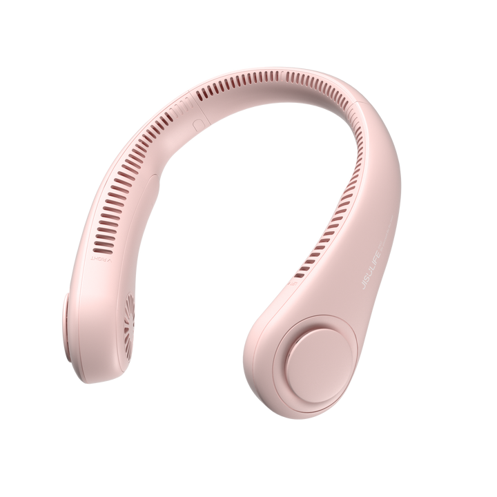 Ventilador de cuello recargable USB, diseño portátil sin aspas para una frescura 360° constante.
