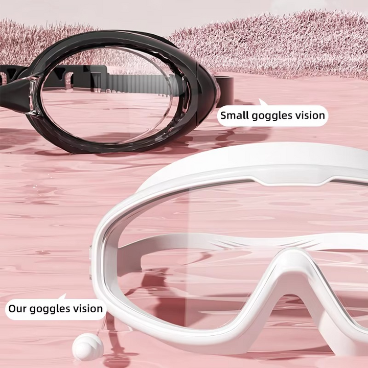 Lentes de natación impermeables, antivaho y UV, diseñadas para adultos en piscina.