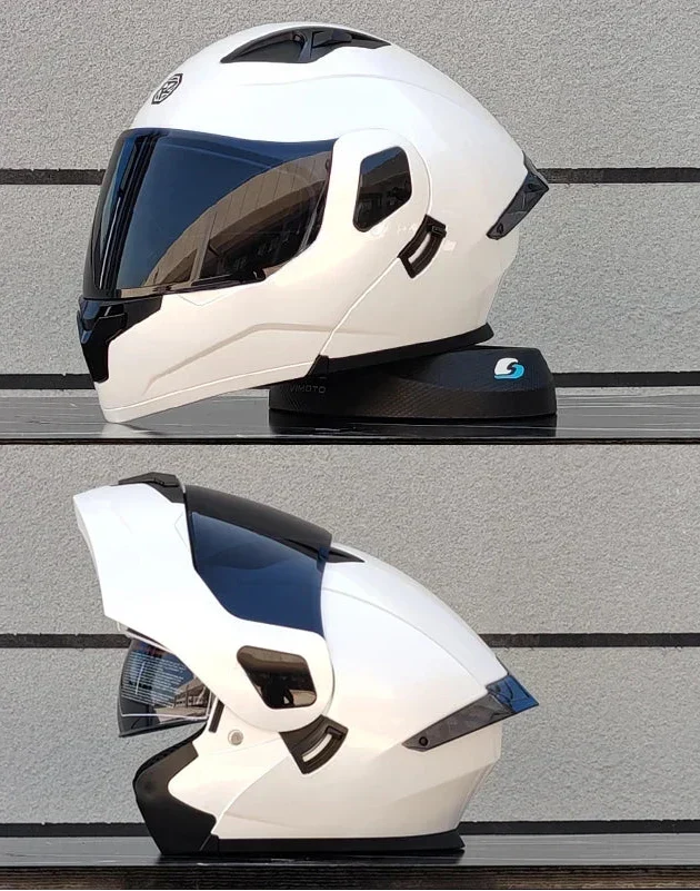 Casco ventilado de alta seguridad para moto, integral y con doble visor certificado DOT.