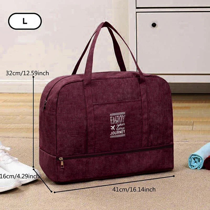Bolsa de viaje plegable para mujer, equipaje cabina, gimnasio. Resistente al agua, fin de semana y deporte.