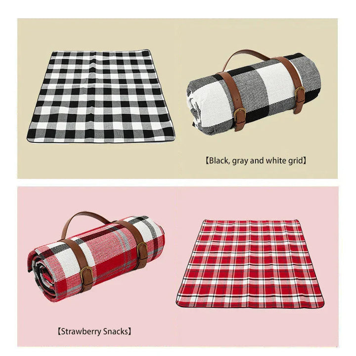 Manta de picnic impermeable para playa, camping y parque; resistente al agua y portátil.