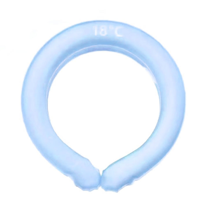 Anillo refrescante para cuello azul, alivia el calor del verano. Portátil, sin batería, reutilizable.