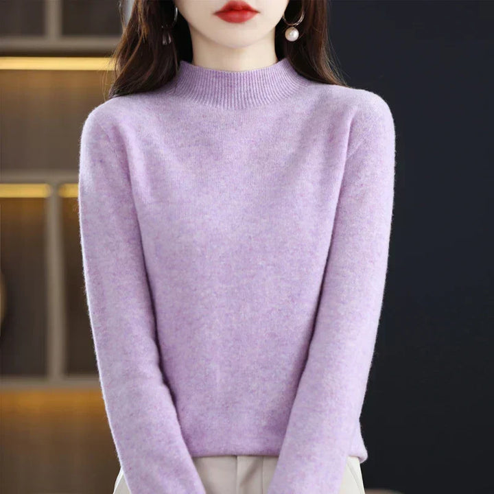Suéter básico de punto para mujer, pulóver cómodo y elegante para invierno. Ropa mujer.