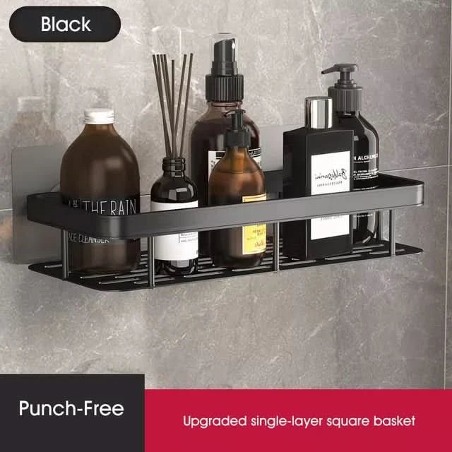 Estante adhesivo para baño, organización de ducha duradera. Estilo nórdico, sin herramientas ni perforaciones.