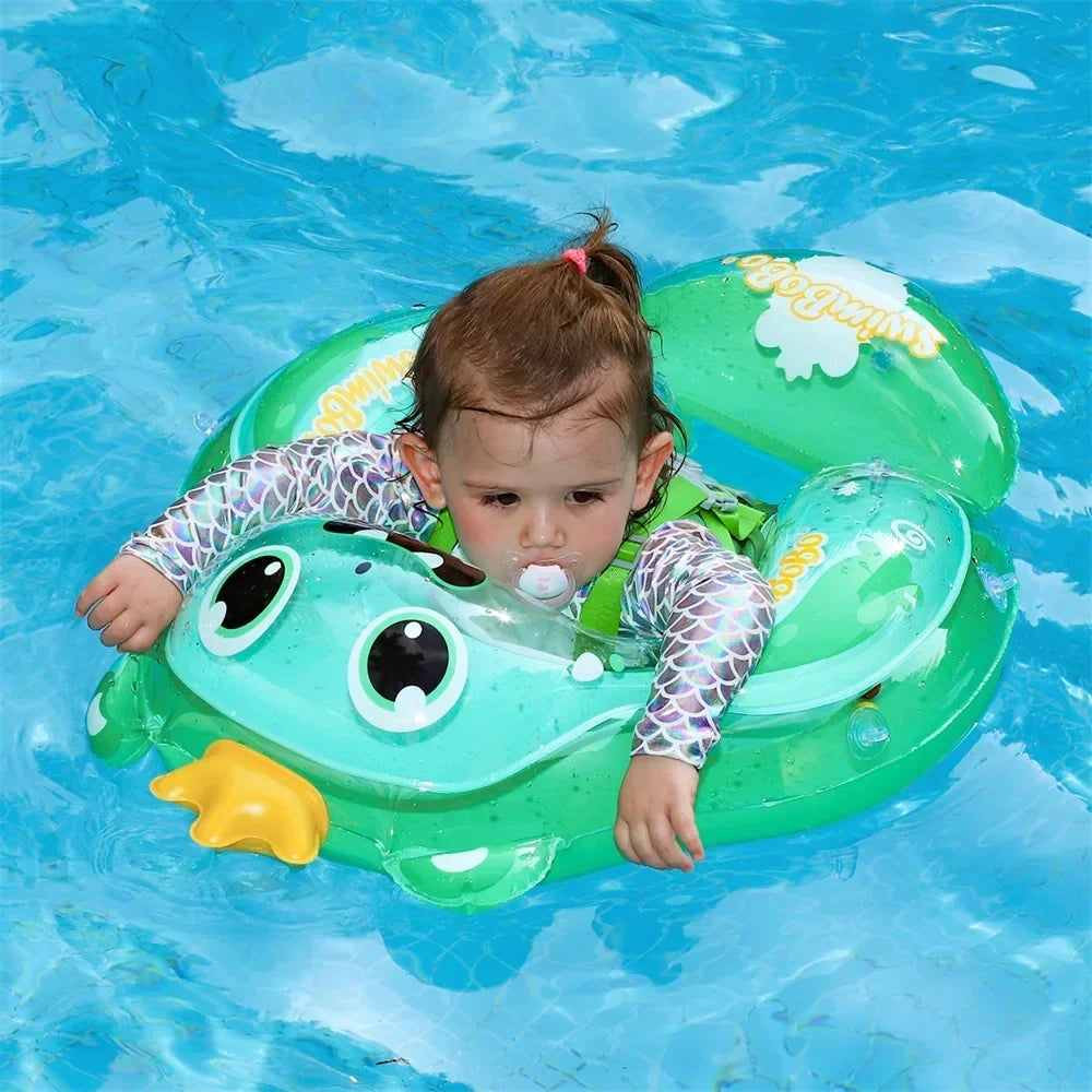 Anillo de natación para bebé con arnés de seguridad, flotador infantil para piscina, diversión.