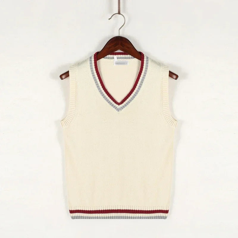 Chaleco de punto para hombre, cuello V. Diseño elegante y cálido, perfecto para un look casual.