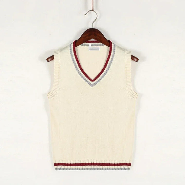 Chaleco de punto para hombre, cuello V. Diseño elegante y cálido, perfecto para un look casual.