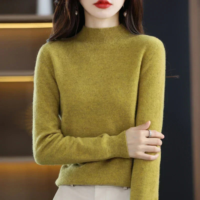Suéter de punto de calidad para mujer, duradero, cálido y cómodo. Moda de invierno.