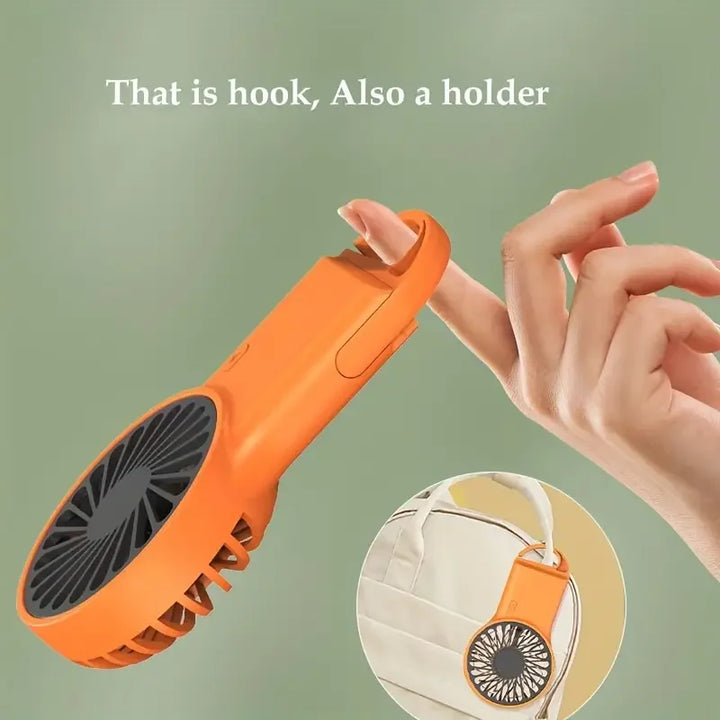 Ventilador portátil plegable y compacto. Fácil de guardar en bolso o mochila, ligero para llevar a cualquier parte.