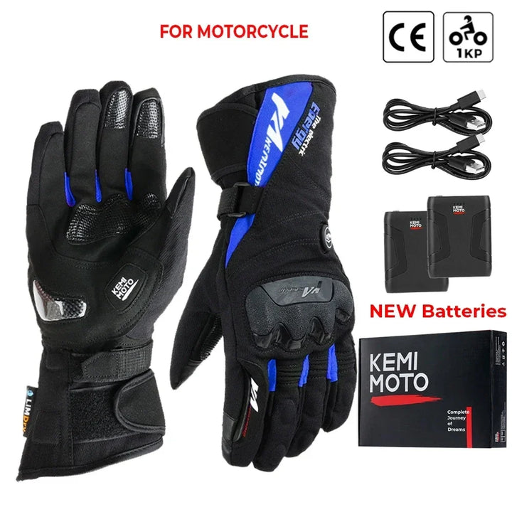 Guantes calefactables unisex para moto, impermeables, con ajuste perfecto.