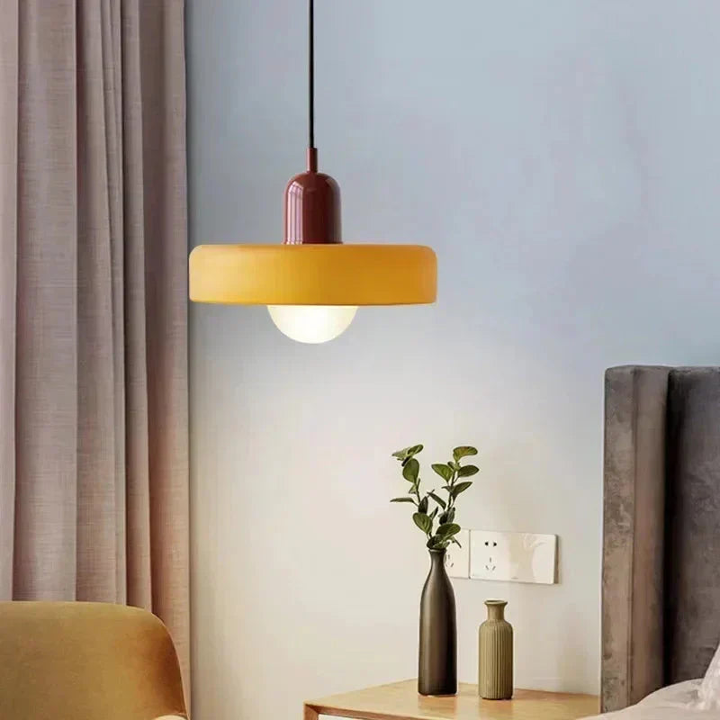 Cristal colgante LED, luz ambiental para comedor o sala, estilo moderno y funcional.