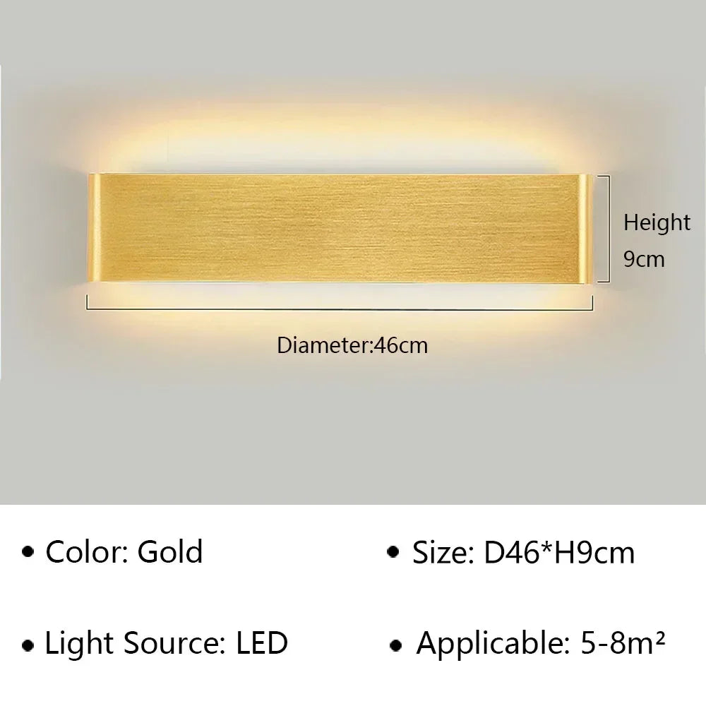 Aplique LED moderno para pasillo, iluminación funcional y decorativa.