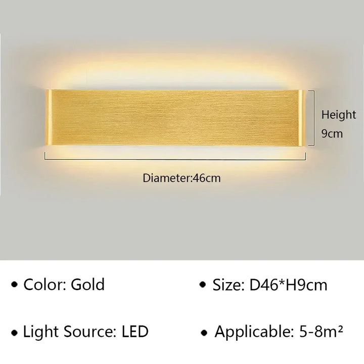 Aplique LED moderno para pasillo, iluminación funcional y decorativa.