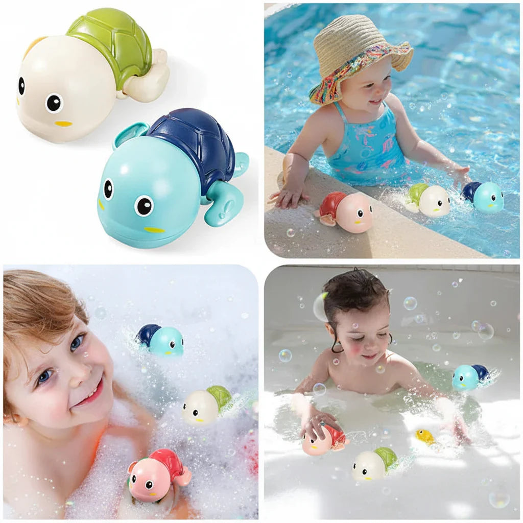 Juguetes de cuerda para baño: colección de animales marinos nadando en el agua. Para bebés y niños pequeños.