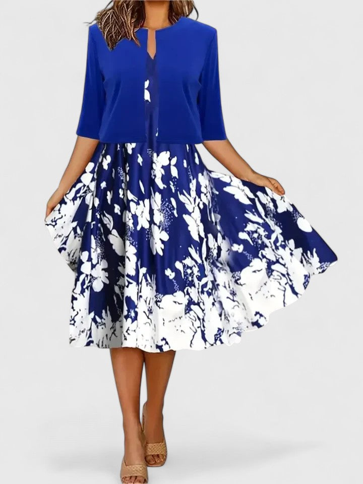 Vestido mini de mujer silueta corte A, elegante para invitada, fiesta o uso casual. Tendencia de moda de verano.