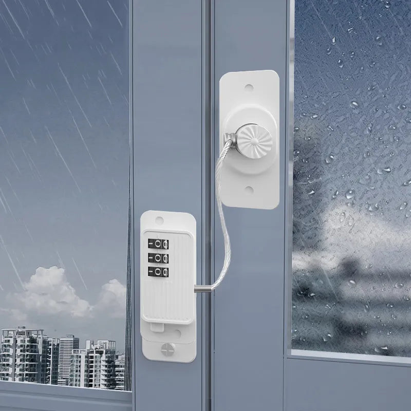 Cerradura con contraseña para ventanas y puertas, ideal para la seguridad del hogar. Fácil de instalar.