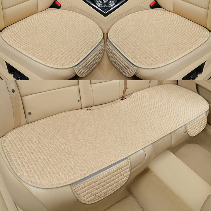 Funda de lino antideslizante para asiento trasero de coche universal.