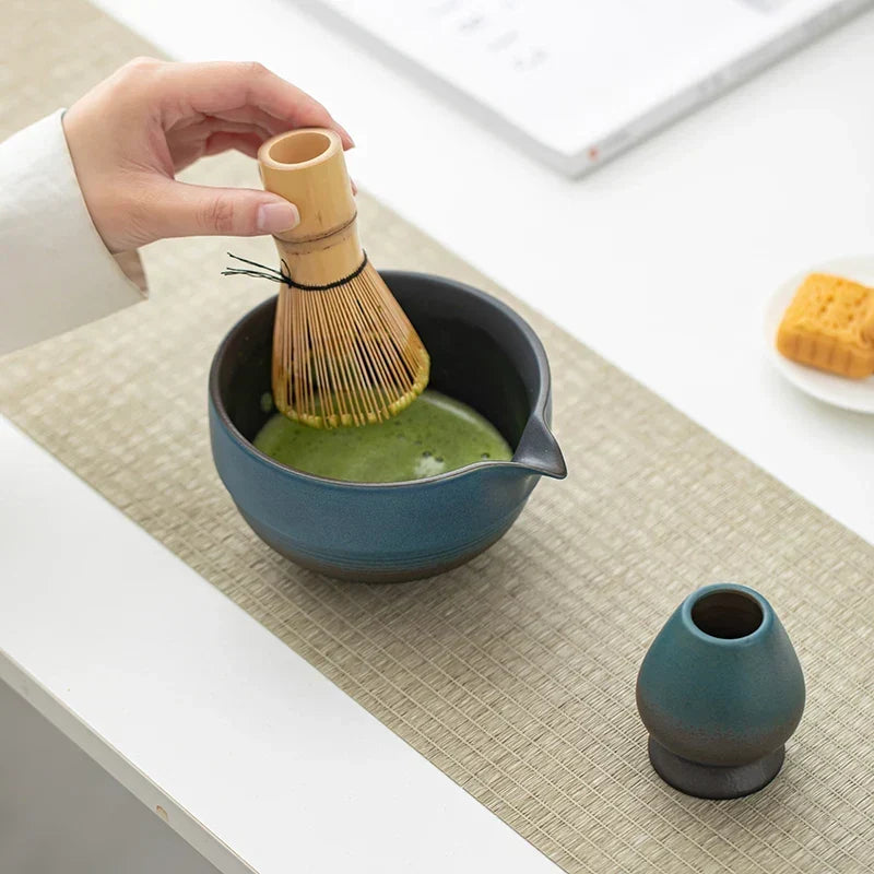 Tazón de matcha verde esmeralda, cerámica japonesa hecha a mano, utensilio para té.