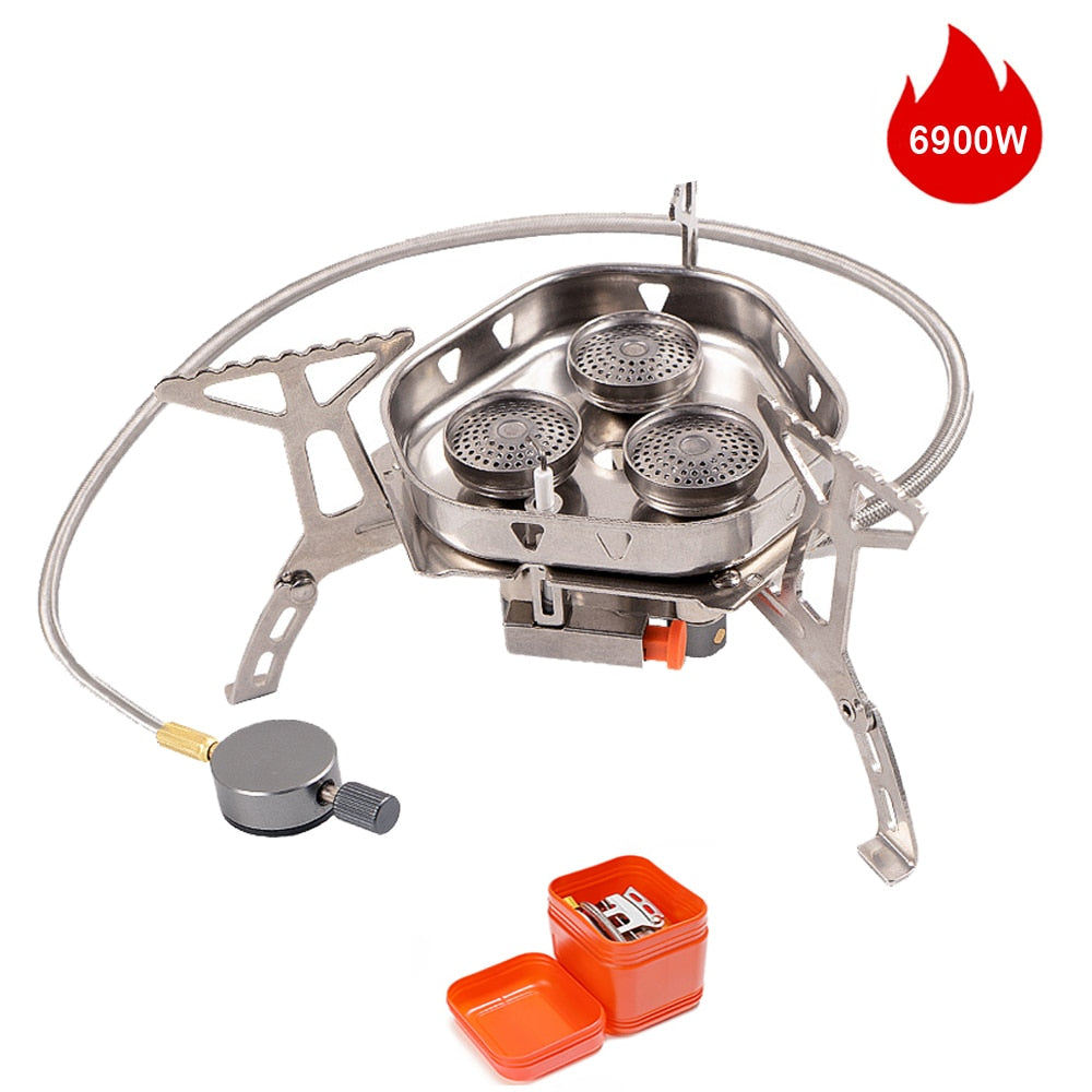 Cocina de butano portátil para exterior, perfecta para cocinar en camping, senderismo y aventuras.