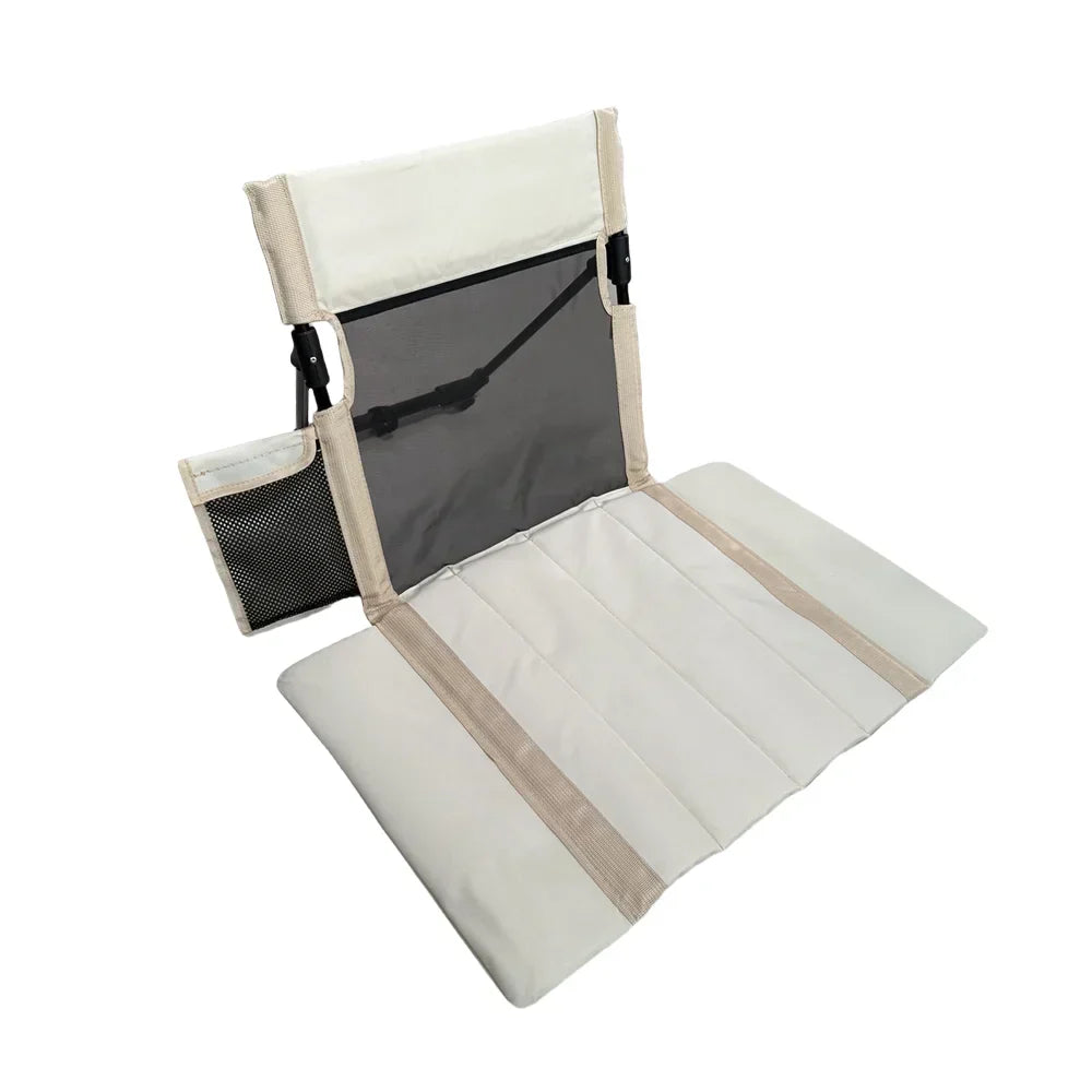 Silla de camping plegable y ligera. Respaldo ergonómico para playa, material Oxford resistente.