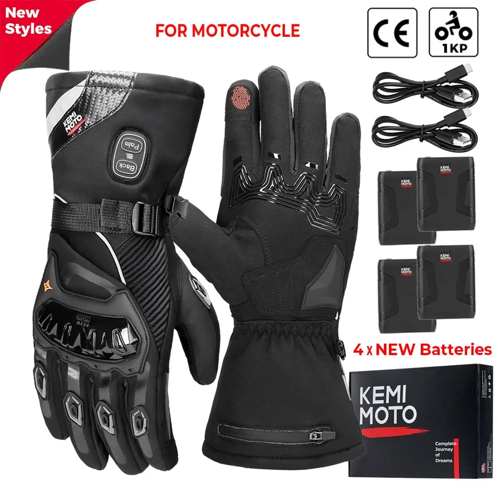 Comodidad térmica: guantes de moto calefactables con batería recargable.