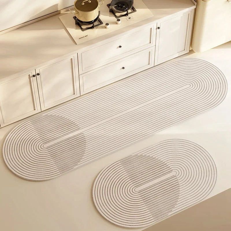 Alfombrilla absorbente y antideslizante de diatomita. Ideal para cocina o baño, lavable y duradera para seguridad.