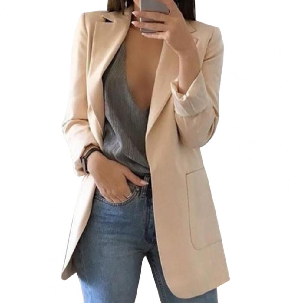 Chaqueta blazer de mujer con corte entallado y versátil. Perfecta para moda de primavera y otoño.