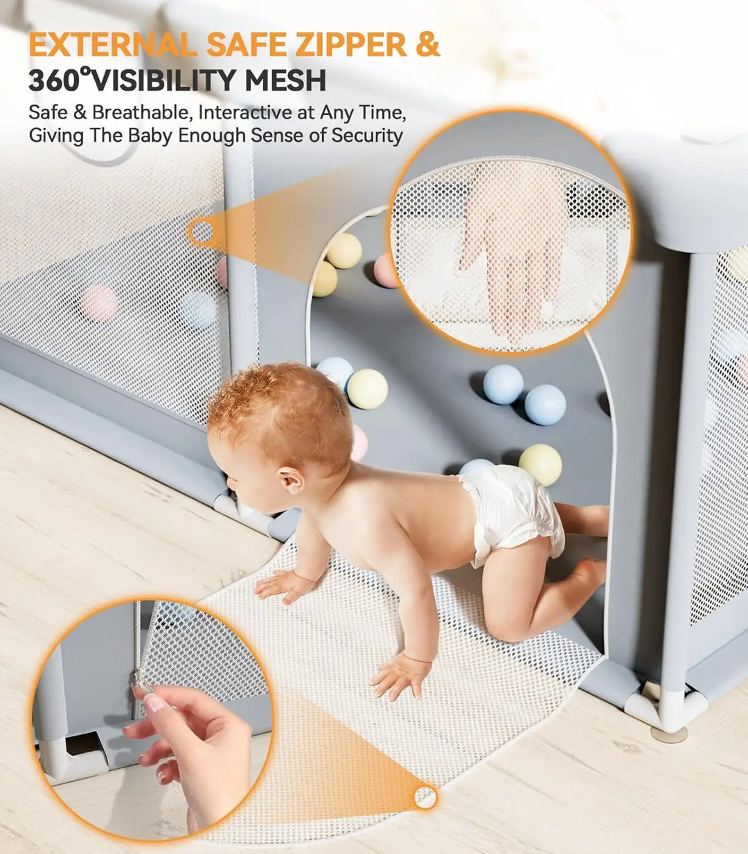 Corral infantil seguro para bebés, permite a los padres supervisar mientras el niño juega y desarrolla habilidades.