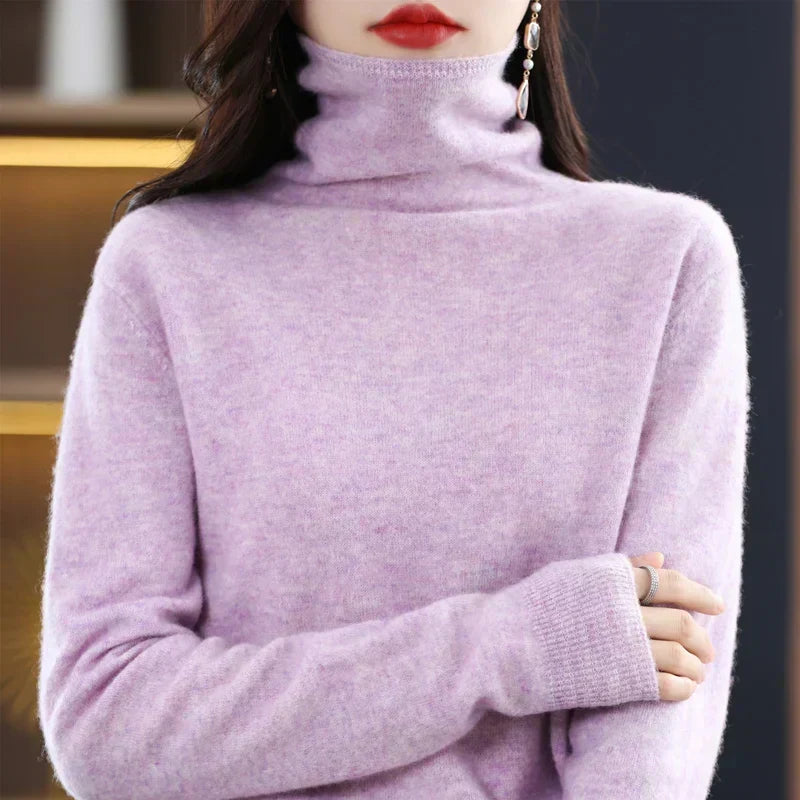Suéter de mujer versátil, cuello redondo, perfecto para la temporada de otoño-invierno.