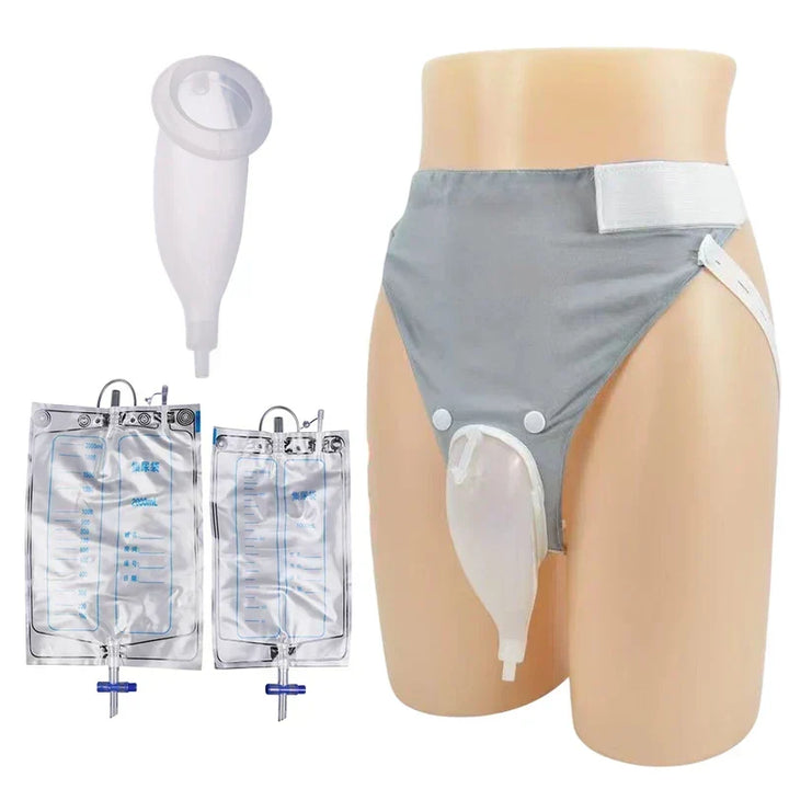 Sistema colector de orina de silicona, kit completo para cuidado de incontinencia adulta.