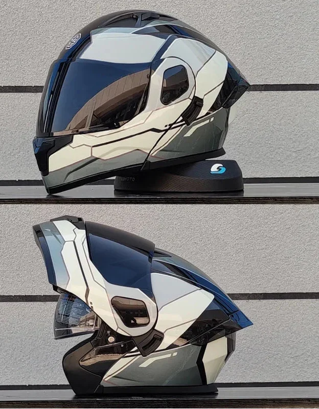 Casco para motociclistas con protección certificada DOT, fabricado en policarbonato.