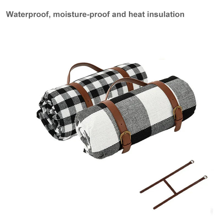 Manta de picnic impermeable de cuadros, protege de la humedad en el parque, camping y playa.