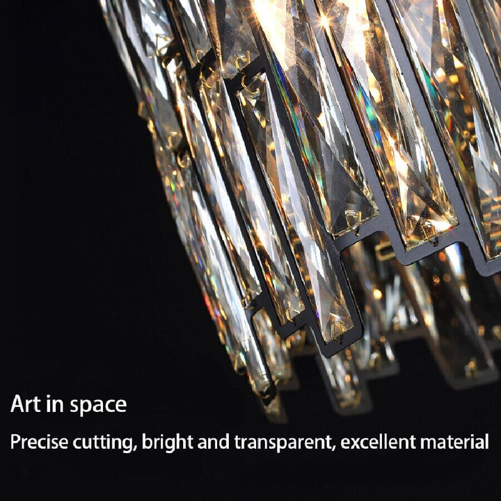 Moderna lámpara de techo colgante con brillantes cristales K9. Iluminación de diseño.
