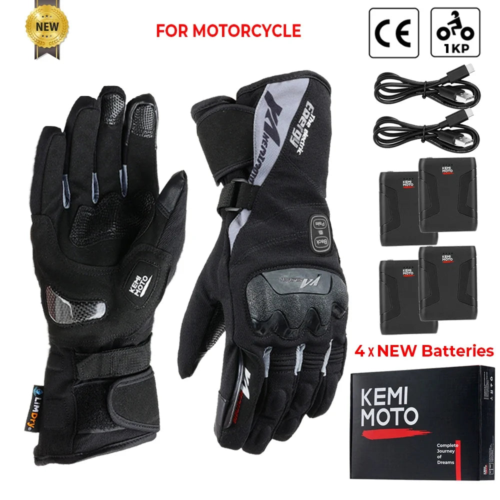 Guantes impermeables y calefactables para moto, listos para el invierno.