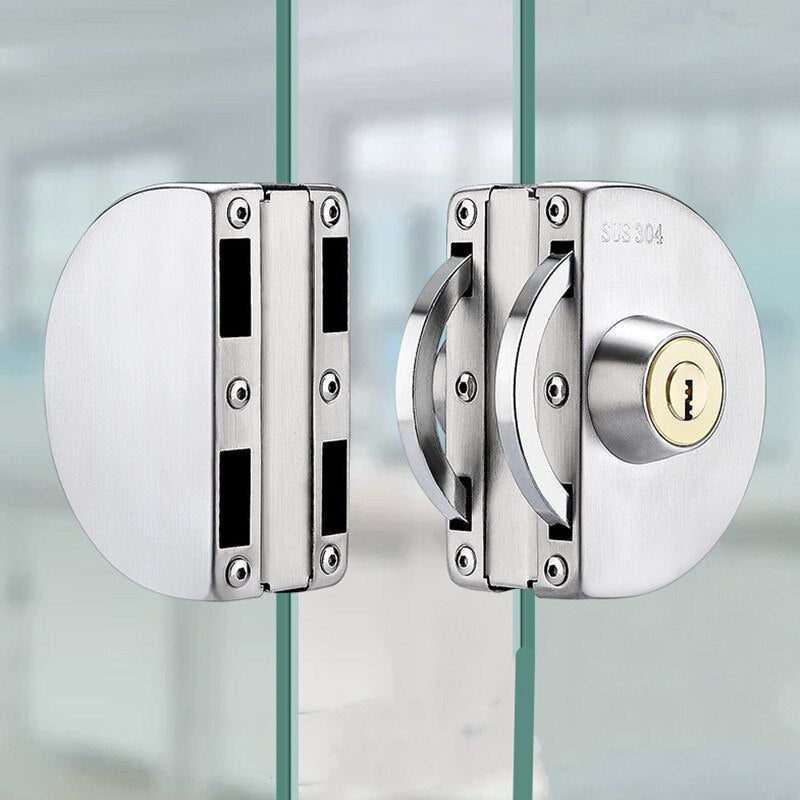 Cerradura de acero inoxidable, estilo moderno, para puertas de vidrio en casas y apartamentos.