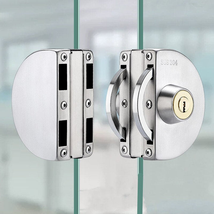 Cerradura de acero inoxidable, estilo moderno, para puertas de vidrio en casas y apartamentos.