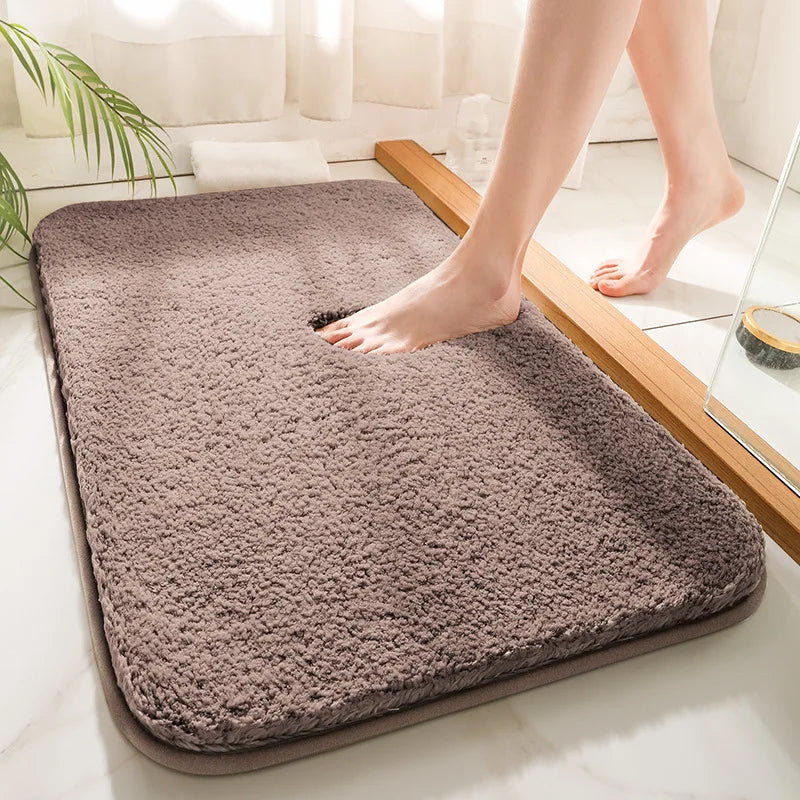 Alfombra de baño superabsorbente de microfibra, antideslizante y suave, mantiene el pie seco.