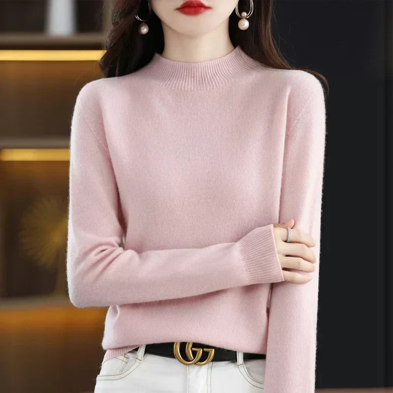 Textura suave de suéter de punto para mujer, calidez y confort en invierno. Ropa mujer.