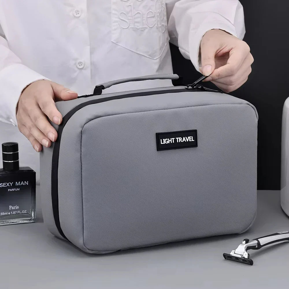 Organizador de viaje portátil para cosméticos y aseo, neceser unisex perfecto para hombres y mujeres.
