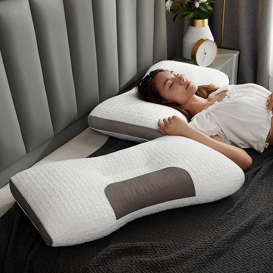 Almohada híbrida ergonómica para soporte cervical de cuello y hombros. Ideal para descanso óptimo.