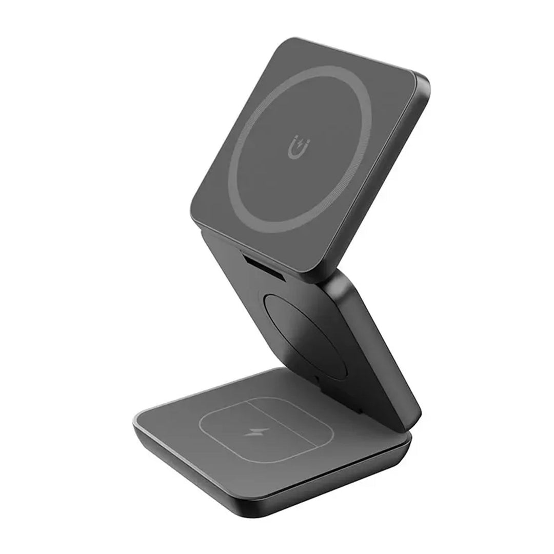 Diseño compacto de cargador inalámbrico magnético 3 en 1. Plegable, 30W de carga rápida para todos.