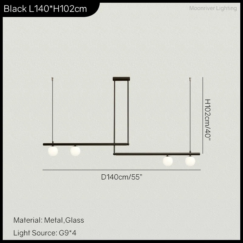 Lámpara colgante minimalista de interior, luz LED para cocina o comedor contemporáneo.