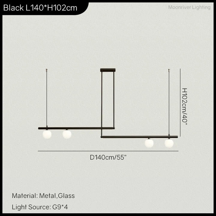 Lámpara colgante minimalista de interior, luz LED para cocina o comedor contemporáneo.